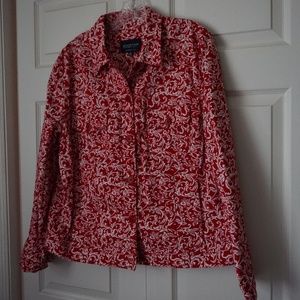 JONES NEW YORK Red/White jacket size 1X